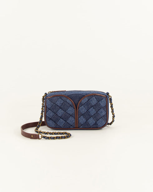 Sessùn divinou braided small bag denim blue